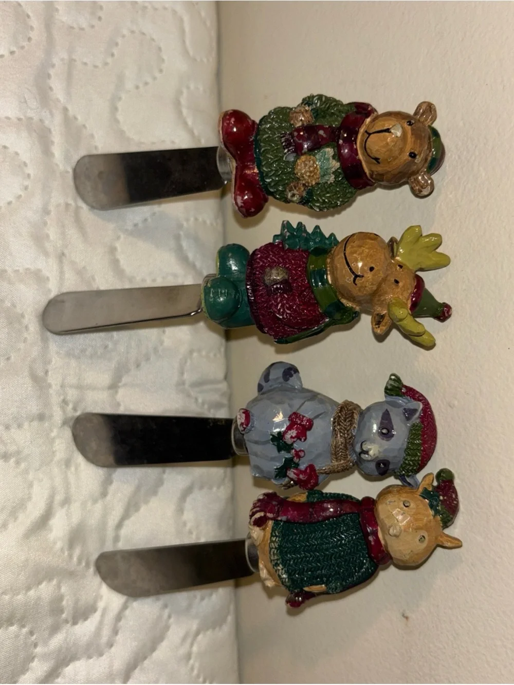 Christmas Animal Spreader Set with Festive Hand-Painted Handles